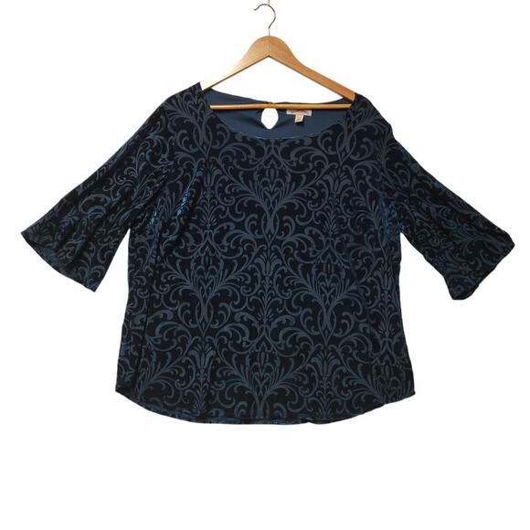 Burnout‎ Velvet Tunic Top Plus Size Whimsigoth Party Witchy Going Out Size 2X - Picture 1 of 8